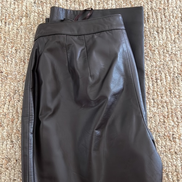 New Ann Taylor Loft brown leather pants, 4 - Picture 2 of 3